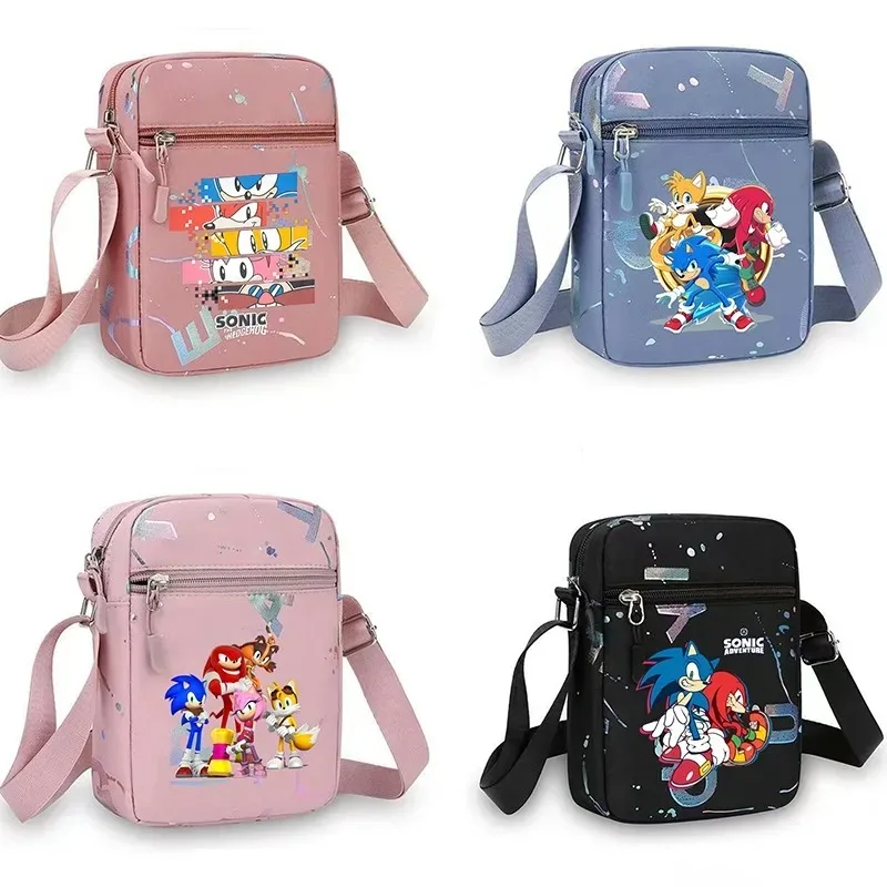 

Sonicsed Crossbody Bag Boys Girls Cute Shoulder Bags Cartoon Anime Pattern Printed Handbag Women Men Portable Bags Party Gifts