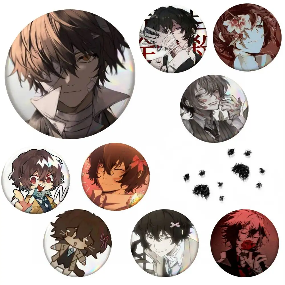 D-Dazai Anime Osamu-S Badge Tinplate Meme Round Brooch For Hat Bag Creative Lapel Jewelry Accessories Gifts