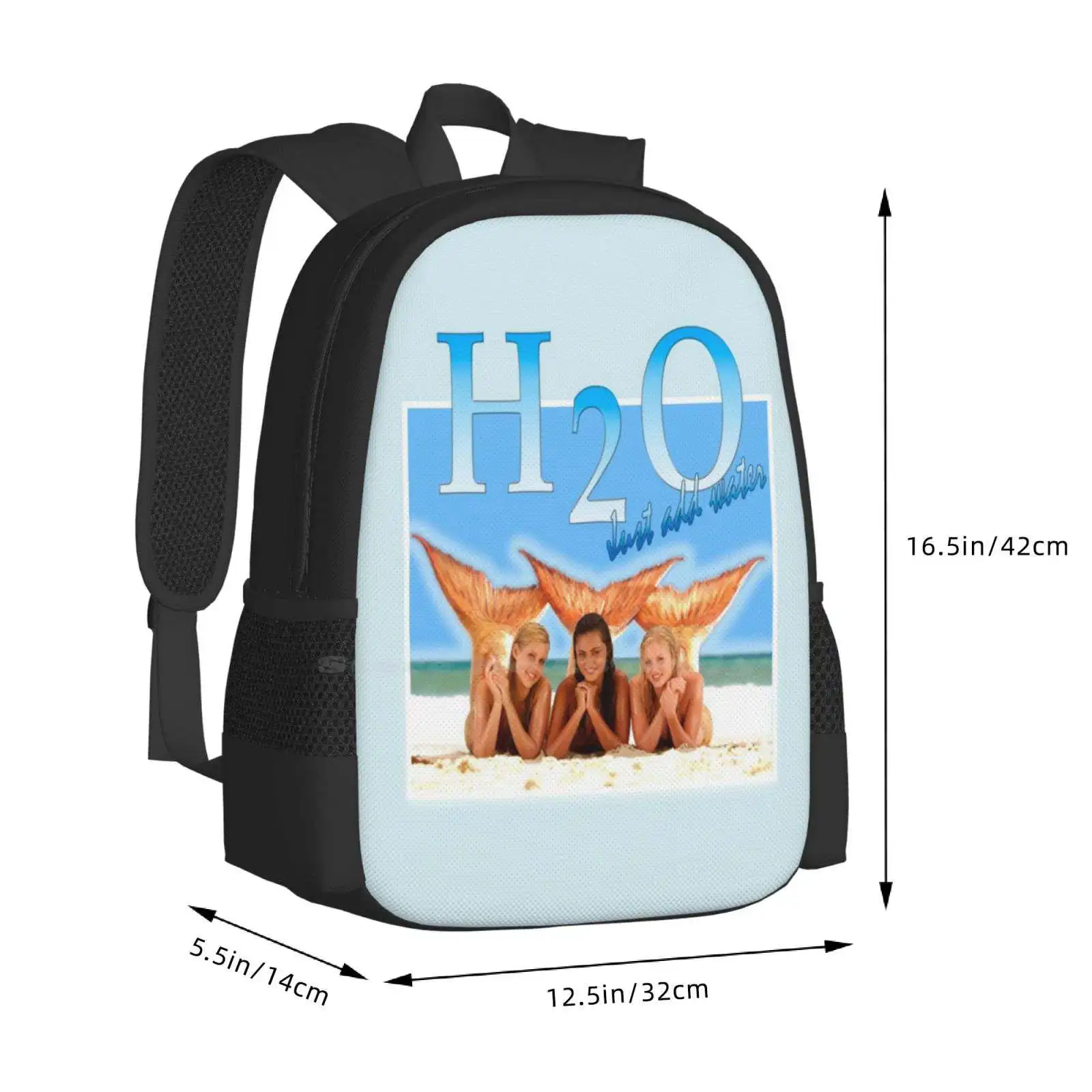 Mochila Estudante Universitário Adolescente H2O, Sacos de Design Padrão, Basta Adicionar Água, Sirene, Indiana, Evans, Cariba, Coração, Telefone, Tonkin, Mako, H20