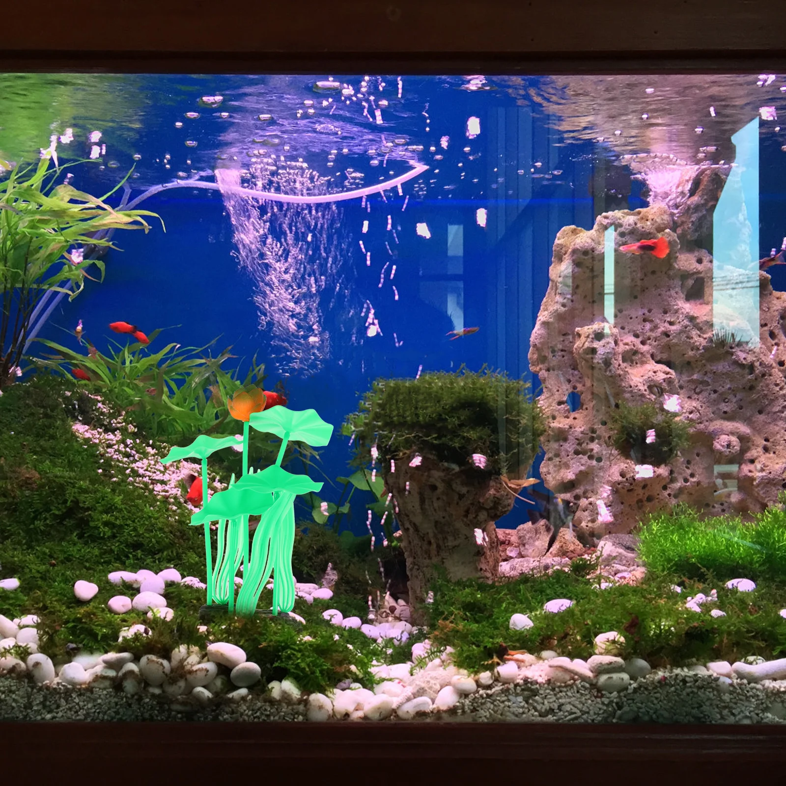 

Delicate Fake Lotus Aquarium Accessories Fish Tank Turtle Tank Decoration Household Ornament Natural Style Simulation for Water