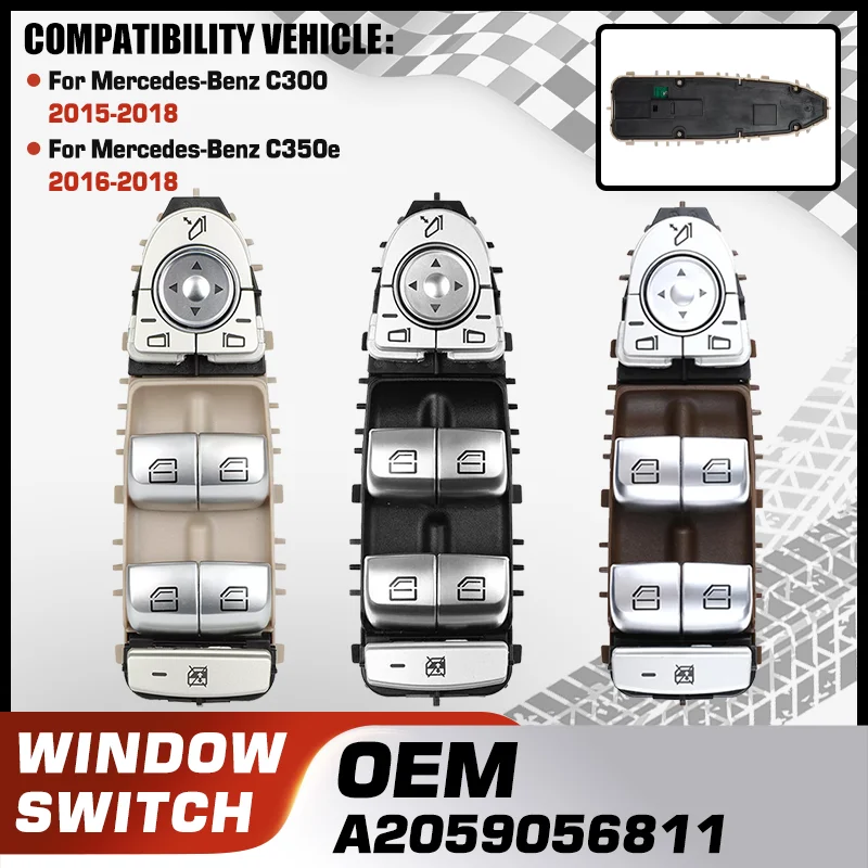 

A2059056811 Car Electric Master Power Window Switch Lock Switch For Mercedes-Benz C300 2015-2018 Mercedes-Benz C350e 2016-2018