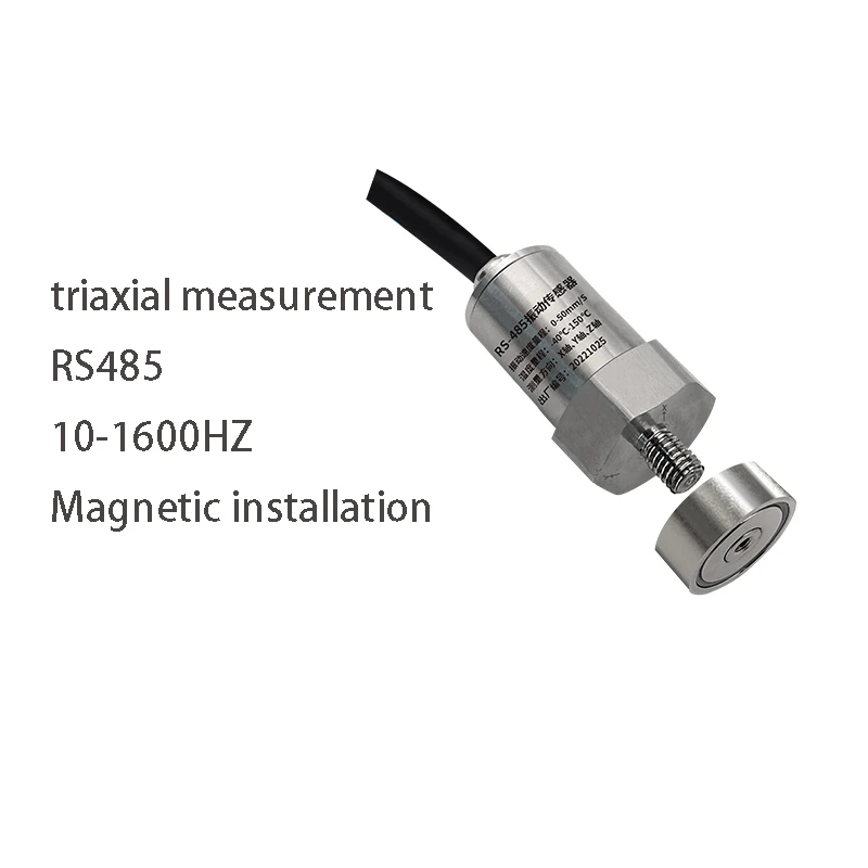 Vibration sensor single-axis three-axis displacement speed detector wireless temperature integrated vibration meter