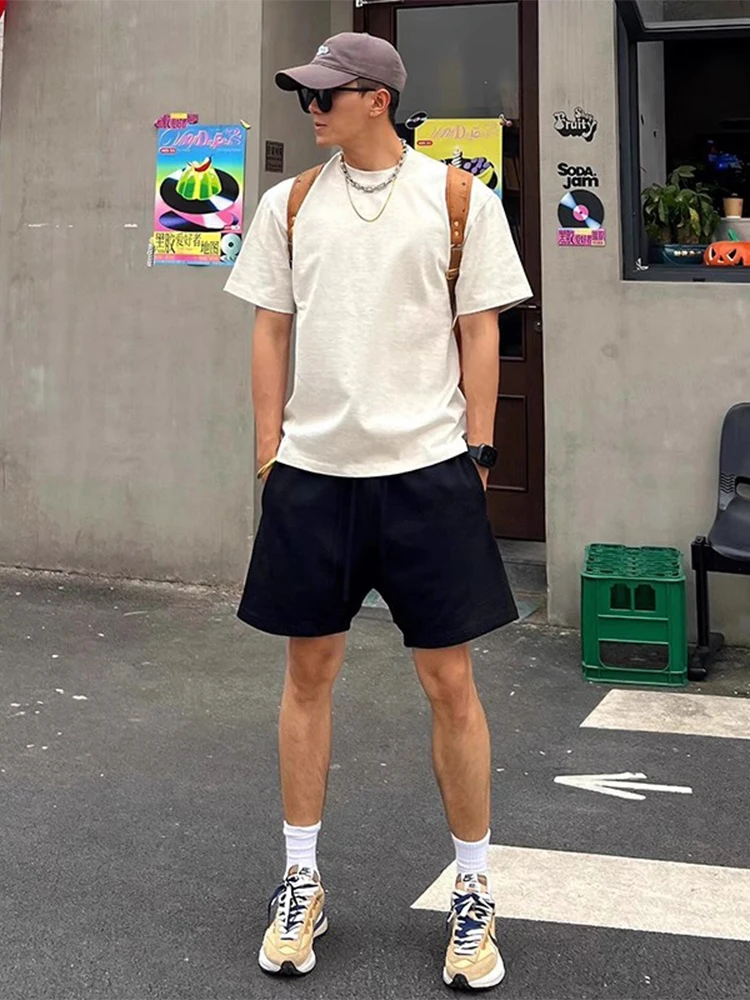 

Pure Bla Sports orts Men's Summer Qui Dry Waterproof Baskeall Thin Five-Quarter Pants High Waist Loose Fit Casual orts