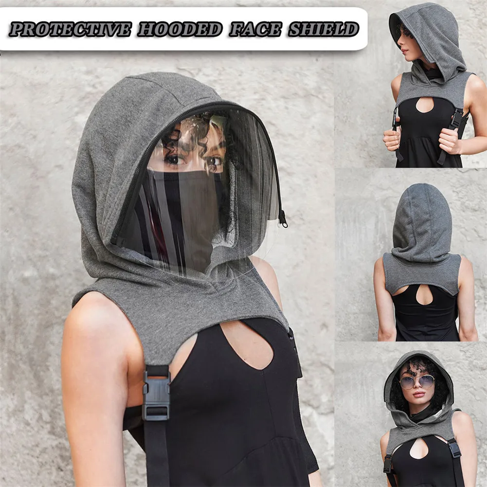 

Protective Hooded Face Shield Breathable Detachable Dustproof And Anti-droplets Hood Snug Fit Go To An Event Party Give Gifts