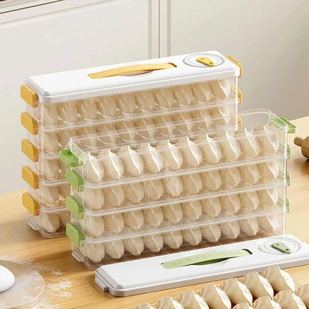 1/2/3 Layers Dumpling Storage Box Timed Quick Frozen Keep Fresh Fresh Food Tray Narrow Side with Holder & Cover Spaghetti Box