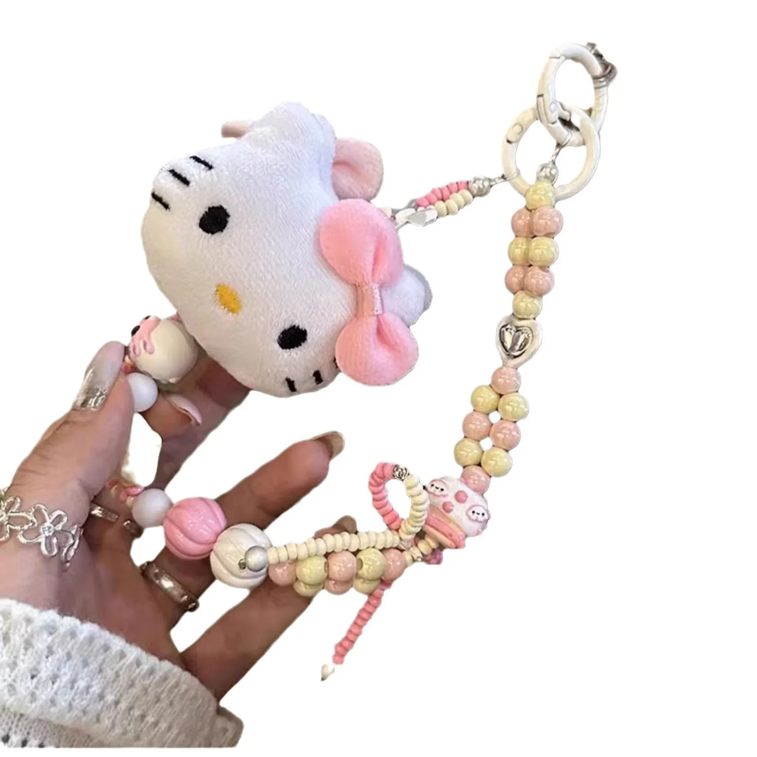 Y2K Hello Kitty Telefoonketting Anime Retro Kleurrijke Kralen Anti-verloren Sleutelhanger Trendy Polsbandje Tassen Sieraden Accessoires Meisjes Geschenken