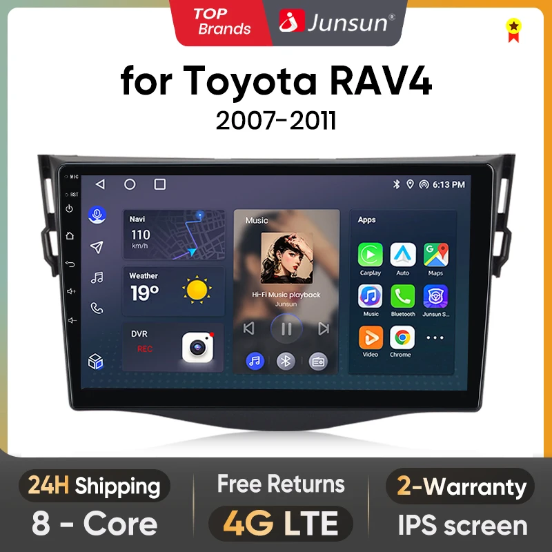 

Автомагнитола Junsun V1 для Toyota RAV4 2007-2011, 4G, GPS