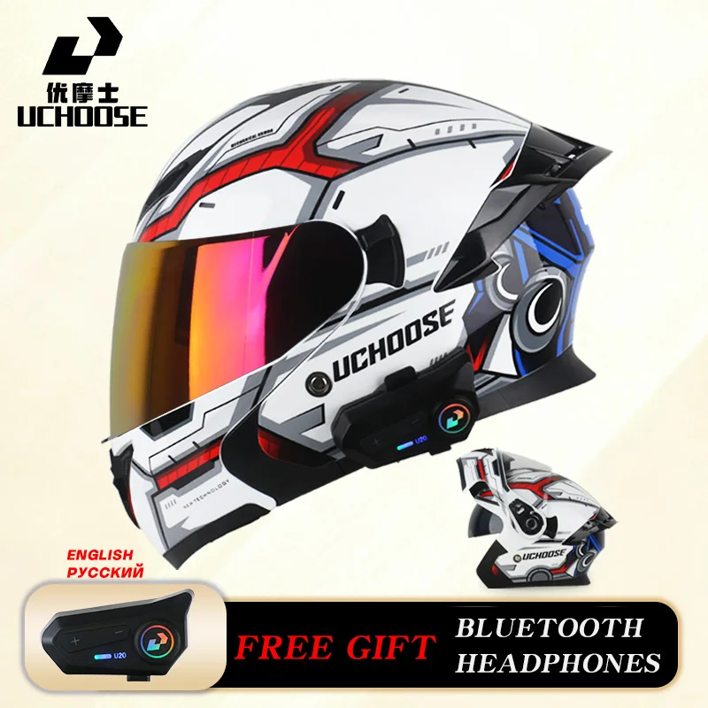 

Free headphones High Quality DOT Motorcycle Helmet Four :Seasons Motocross Racing Modular Flip Up Men Women Off Road Helmet