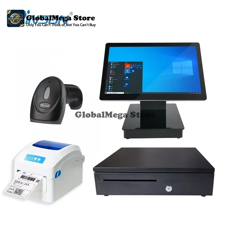 Customized 15.6 Inch Retail Machine Terminal System for Catering Software Function Display All in One POS