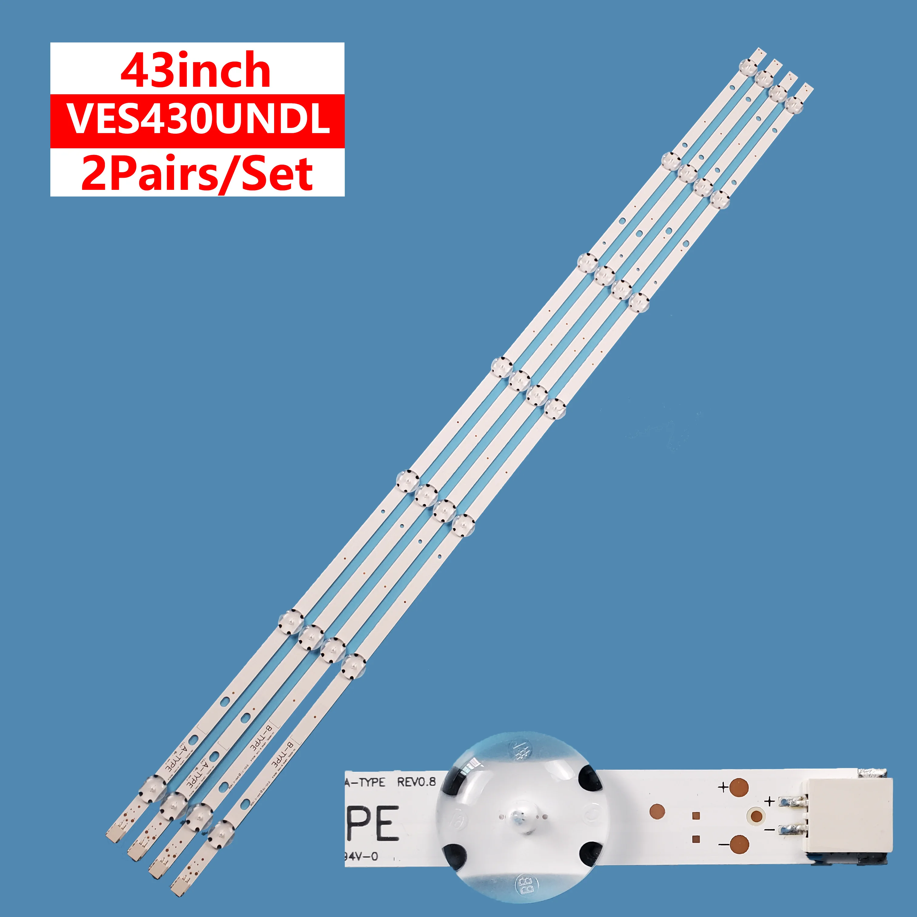 TV backlight strips lights For VESTEL 43FHD A B-TYPE REV0.8 For VES430UNDL-2D-N12 LED TV strips