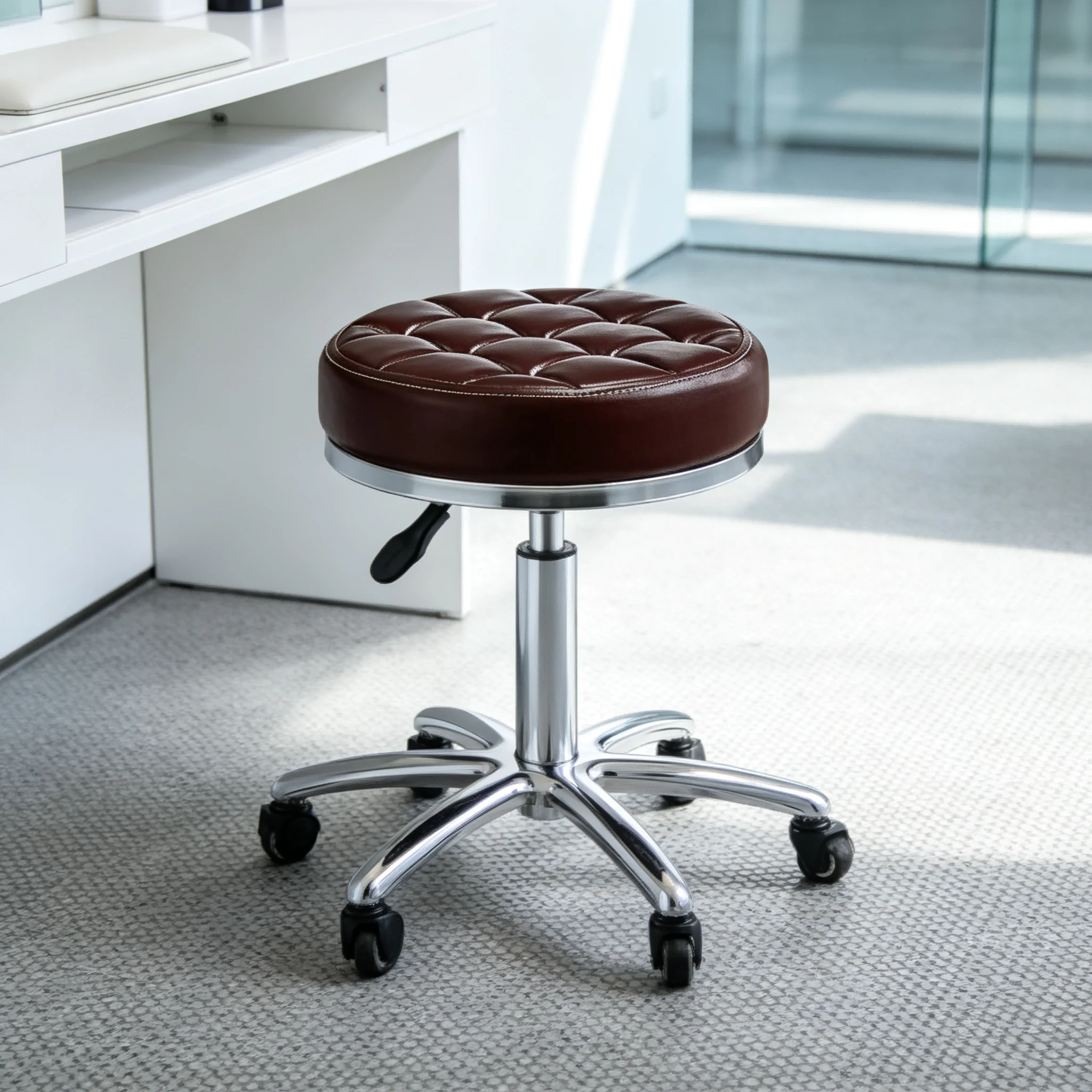 AOLIVIYA Round Caster Stylist Salon Barber Chair Beauty Manicurist Nail Chair Professional Hairdressing Stool Swivel Lift