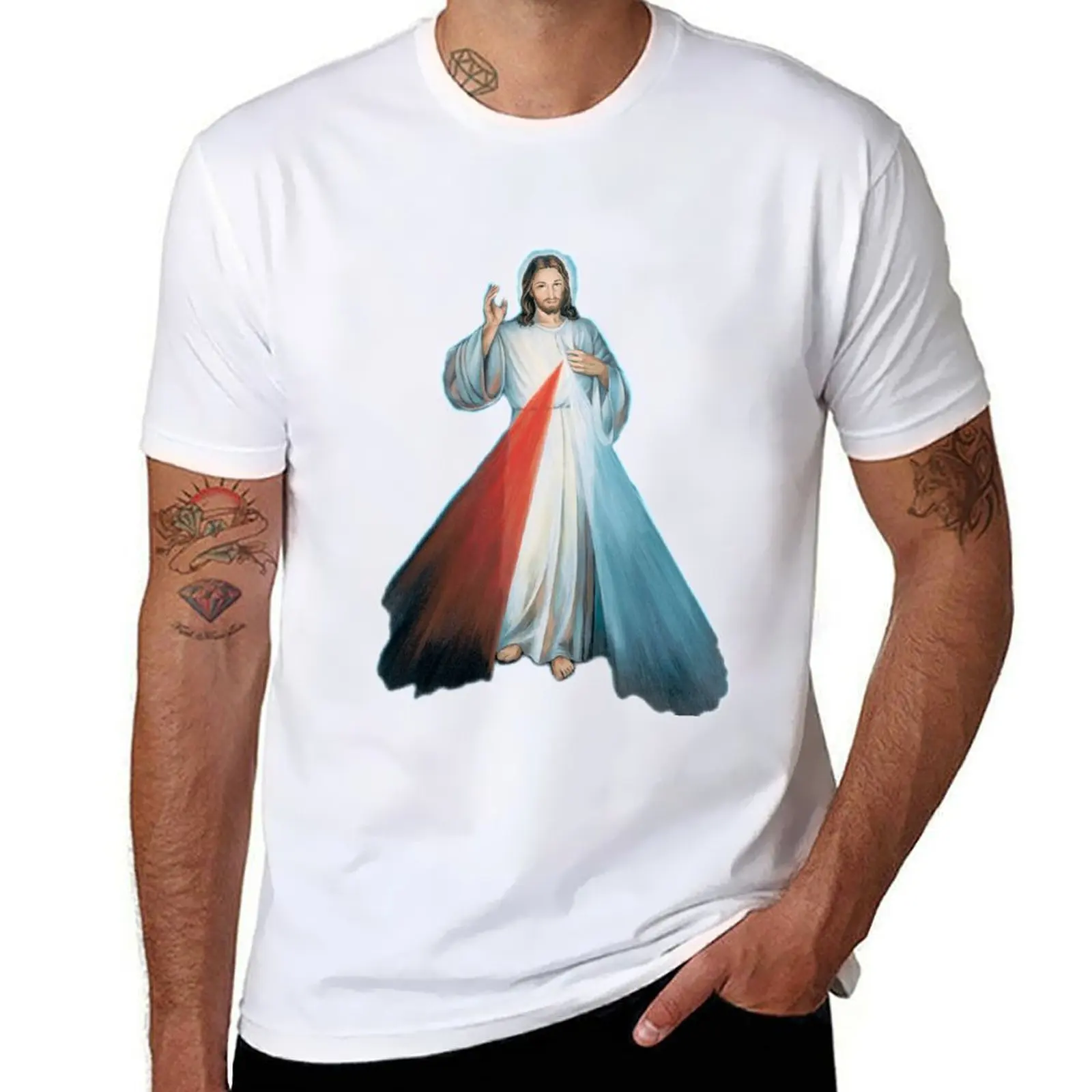 

Divine Mercy T-Shirt cotton t shirts man 100% cotton t shirt pack T-Shirt