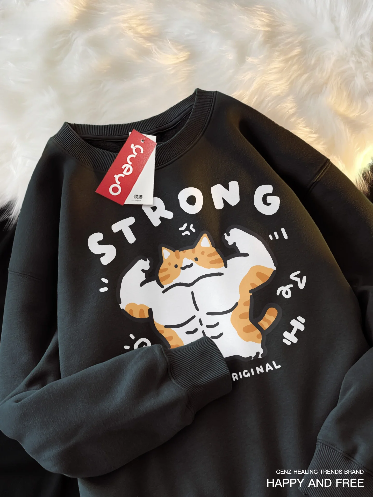

Мужская толстовка Yueyo Strong Orange с круглым вырезом и флисовой подкладкой: повседневная, забавная, оригинальная, модная, теплая и комфортная.
