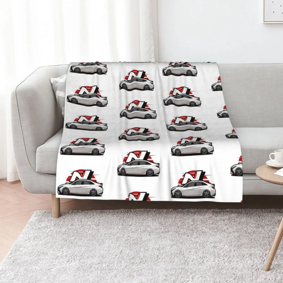 i30N Sedan/Elantra N Side View Throw Blanket Sofas Tourist Luxury Designer Polar Thins Blankets