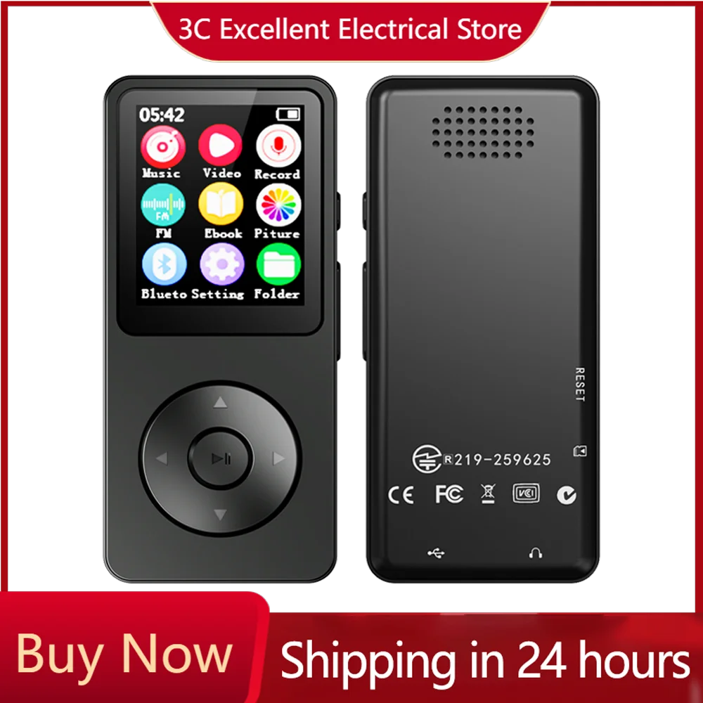 Portable MP3 Player With LCD Digital Display FM Radio Video Hifi MP3 Player E-books Support Bluetooth Lossless Music Player