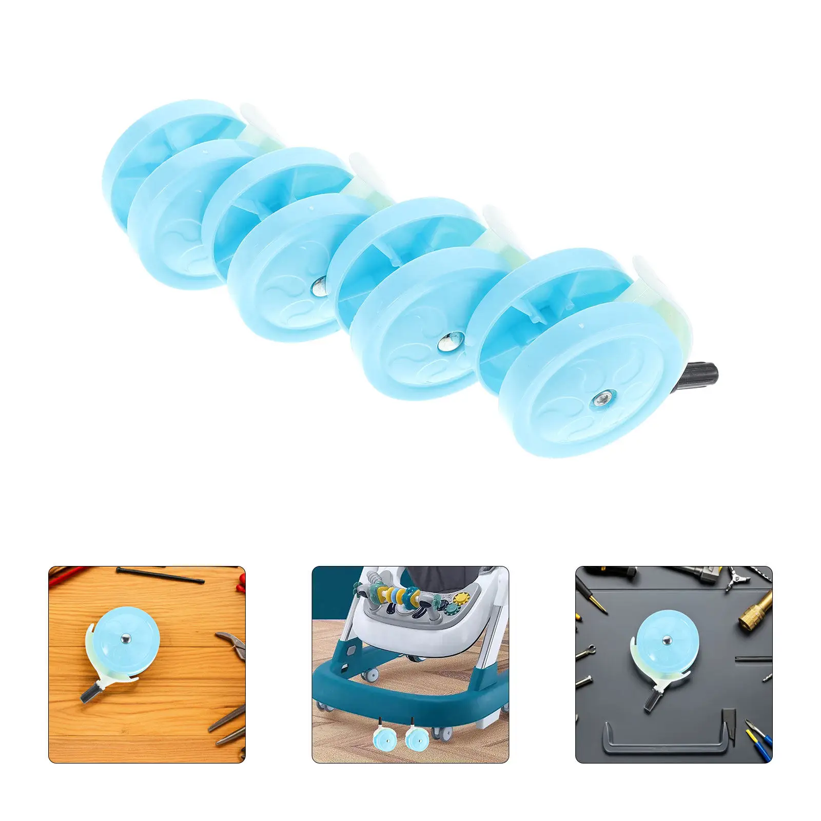 

4pcs Baby Walker Wheels Replacement 3.73X2.59'' Quiet Swivel Casters For Infant Walkers Wear Resistant Plastic Caster Wheel