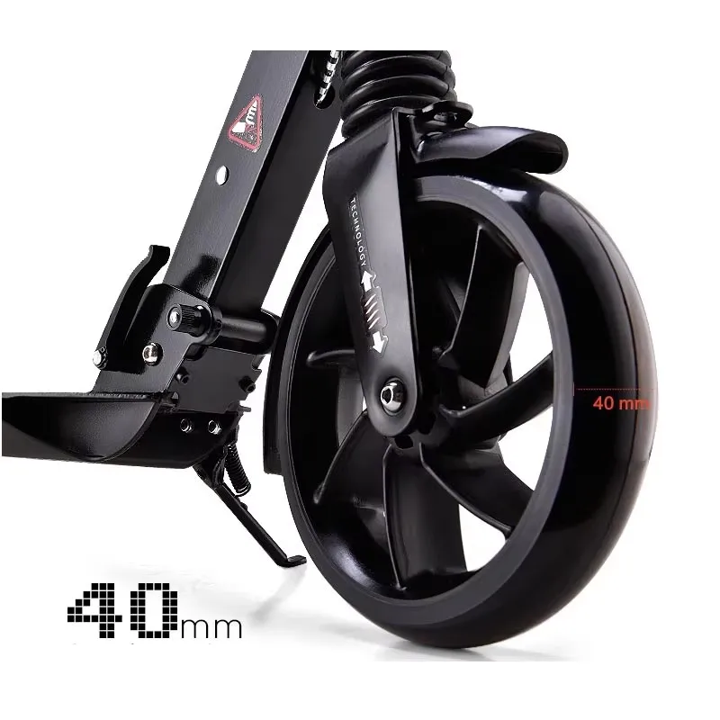 Fold Double Brake System Scooter With Disk Brake And Kickstand