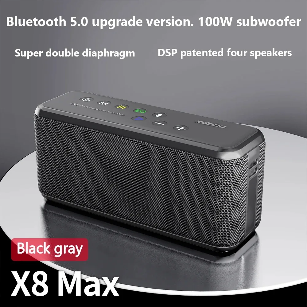 

Портативная беспроводная Bluetooth-Колонка XDOBO X8 MAX, 100 Вт, внешний аккумулятор BT5.0, TWS звуковая коробка, 20000 мАч, бумбокс, аудиоплеер