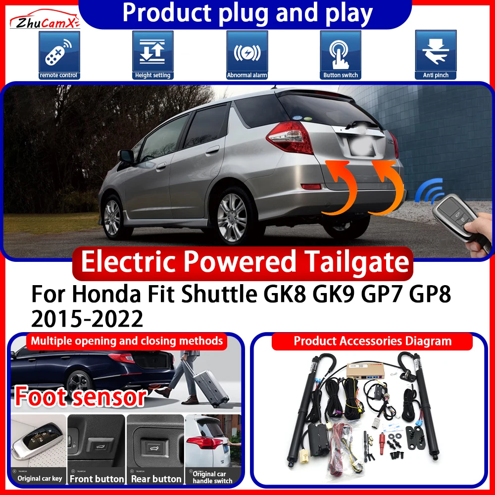 ZhuCamX OEM Powered Tailgate for Honda Fit Shuttle GK8 GK9 GP7 GP8 2015-2022 anti pinch Smart Intelligent Trunk Control Gate Kit