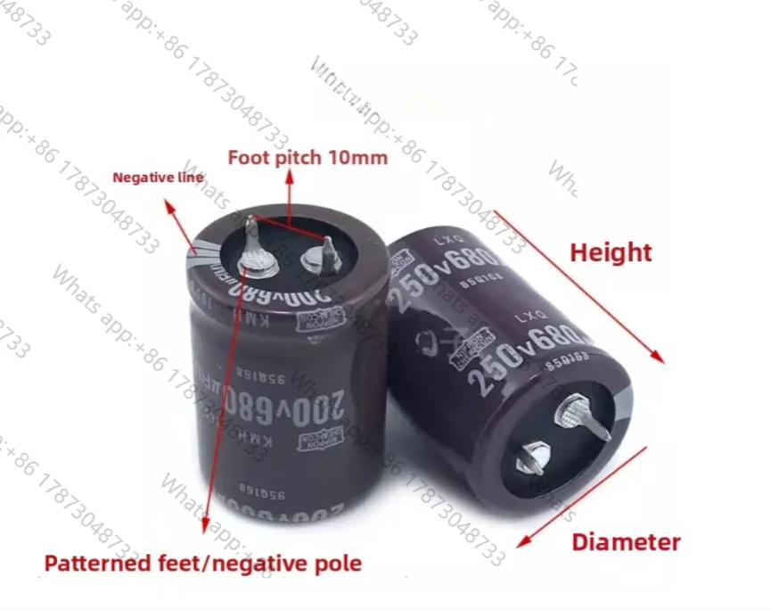 2pcs  Suitable for 250V 680µF capacitor, 200V 680µF,22x35/40/45/50, 25x30/35, 30x30
