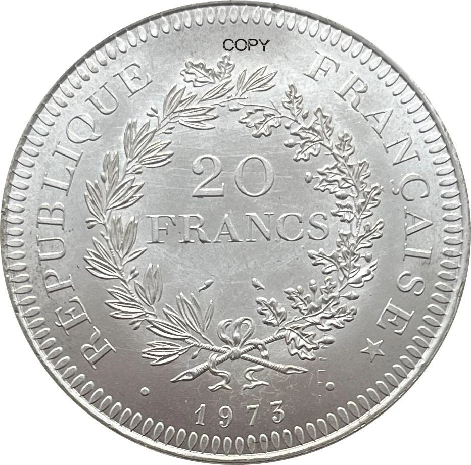 France 1973 20 Francs French Hercule De Dupre Silver Plated Copy Commemorative Coin Ww2 Moneda Collectible Coins