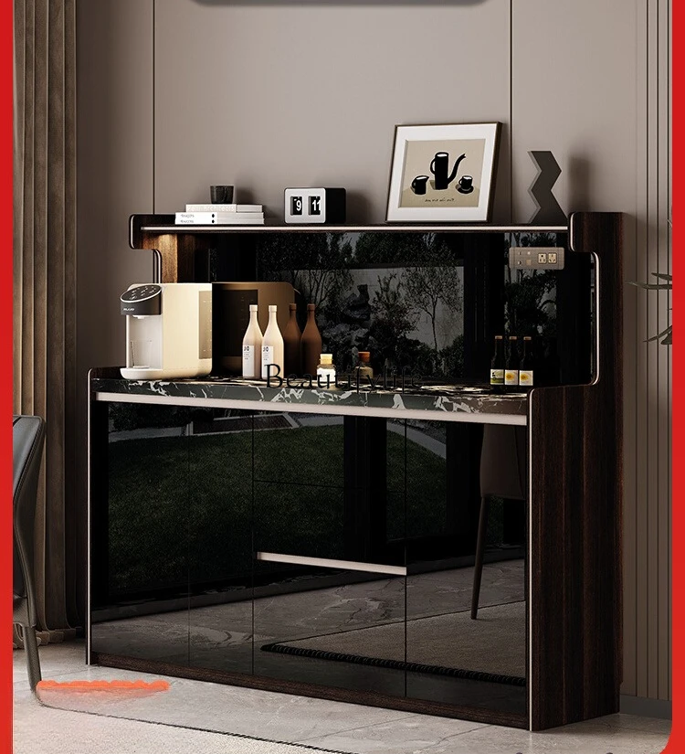 

*Italian minimalist rock slab dining side cabinet semi-high light luxury living room wall integrated locker
