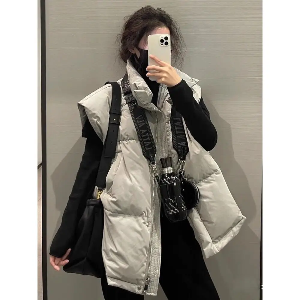 

Women's Faionable Loose down Cotton Vest Spring Autumn Winter New Sle Outerwear Jaet Small Size Commute Sle Pure Color