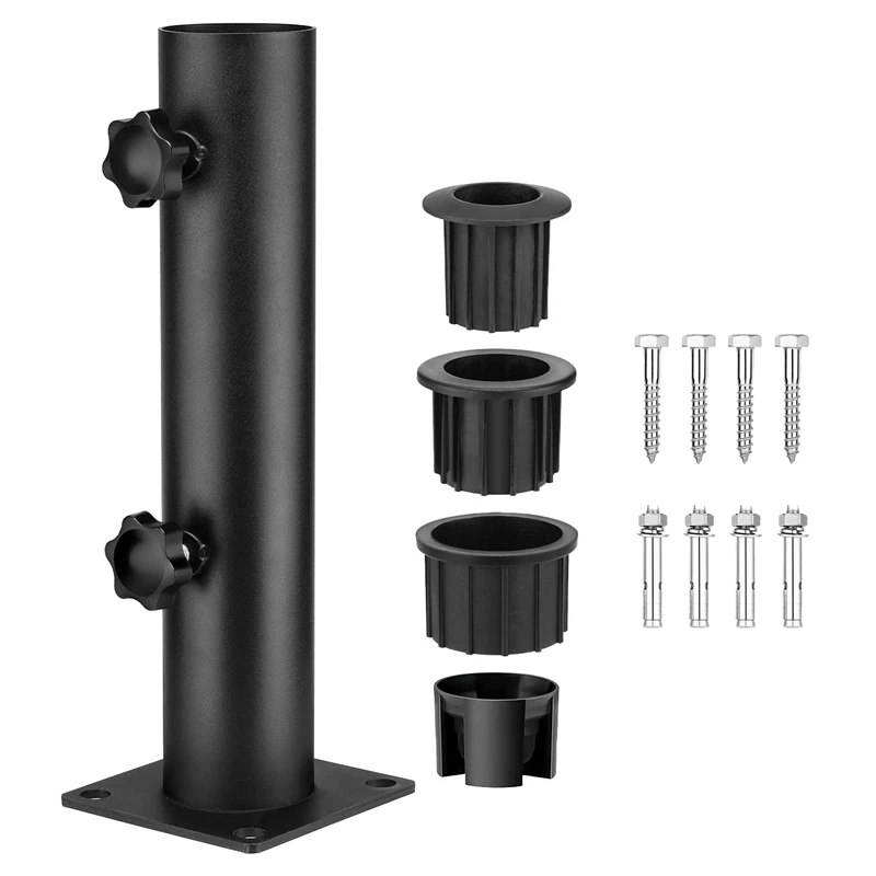 Patio Umbrella Stand Base Accessories Outdoor Umbrella Holder And Clamp On Decks, Table Umbrella Stand In Patio And Courtyard