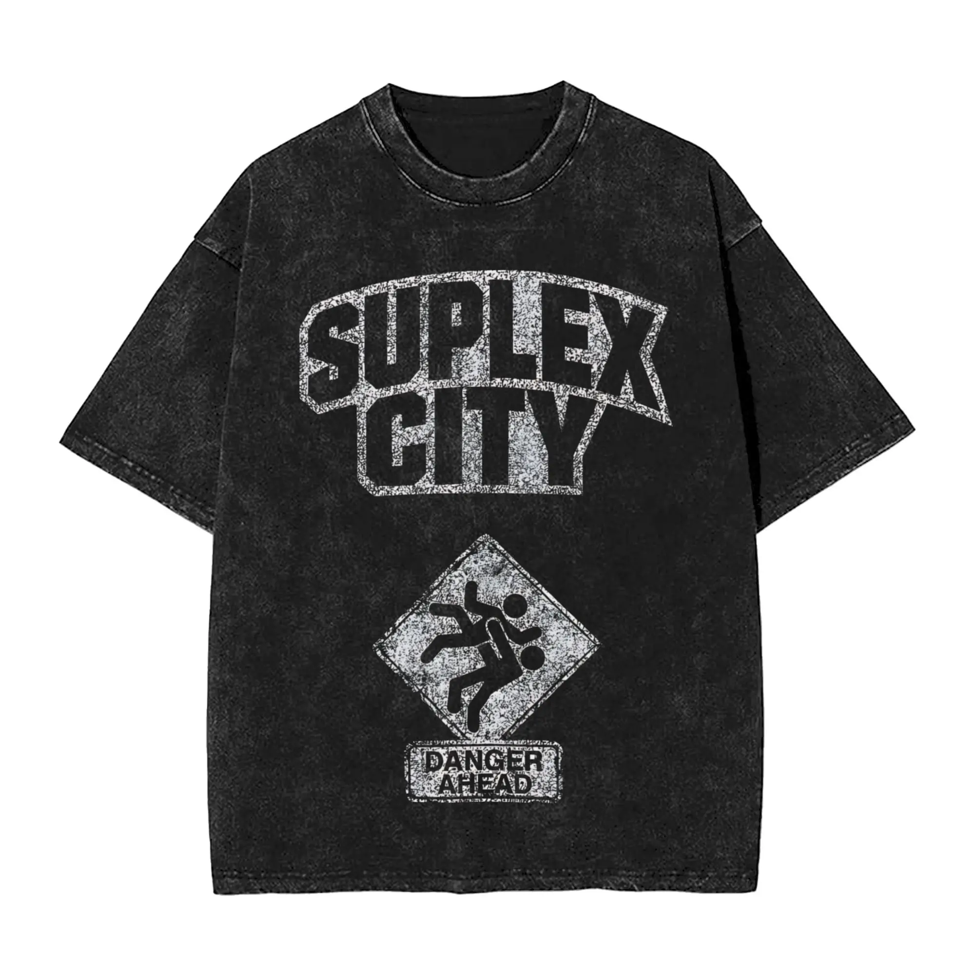 Brock Lesnar Beast Skull Suplex City T-shirt da uomo lavata T-shirt vintage a maniche corte girocollo T-shirt in puro cotone