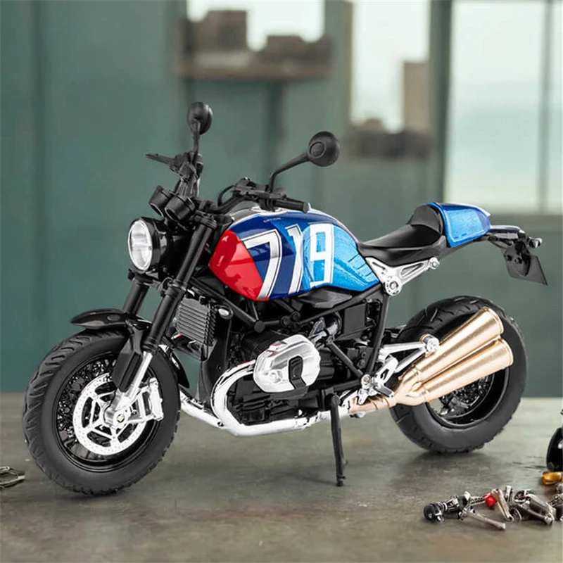 

1:12 R NINE T Scrambler Alloy Sports Motorcycle Model Diecast Metal Street Racing Motorcycle Model Sound and Light Kids Toy Gift