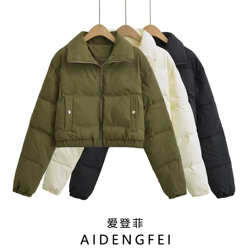 

Зимняя теплая женская короткая хлопковая куртка в корейском стиле, модная универсальная одежда с дизайном хлеба, оптовая продажа для женщин