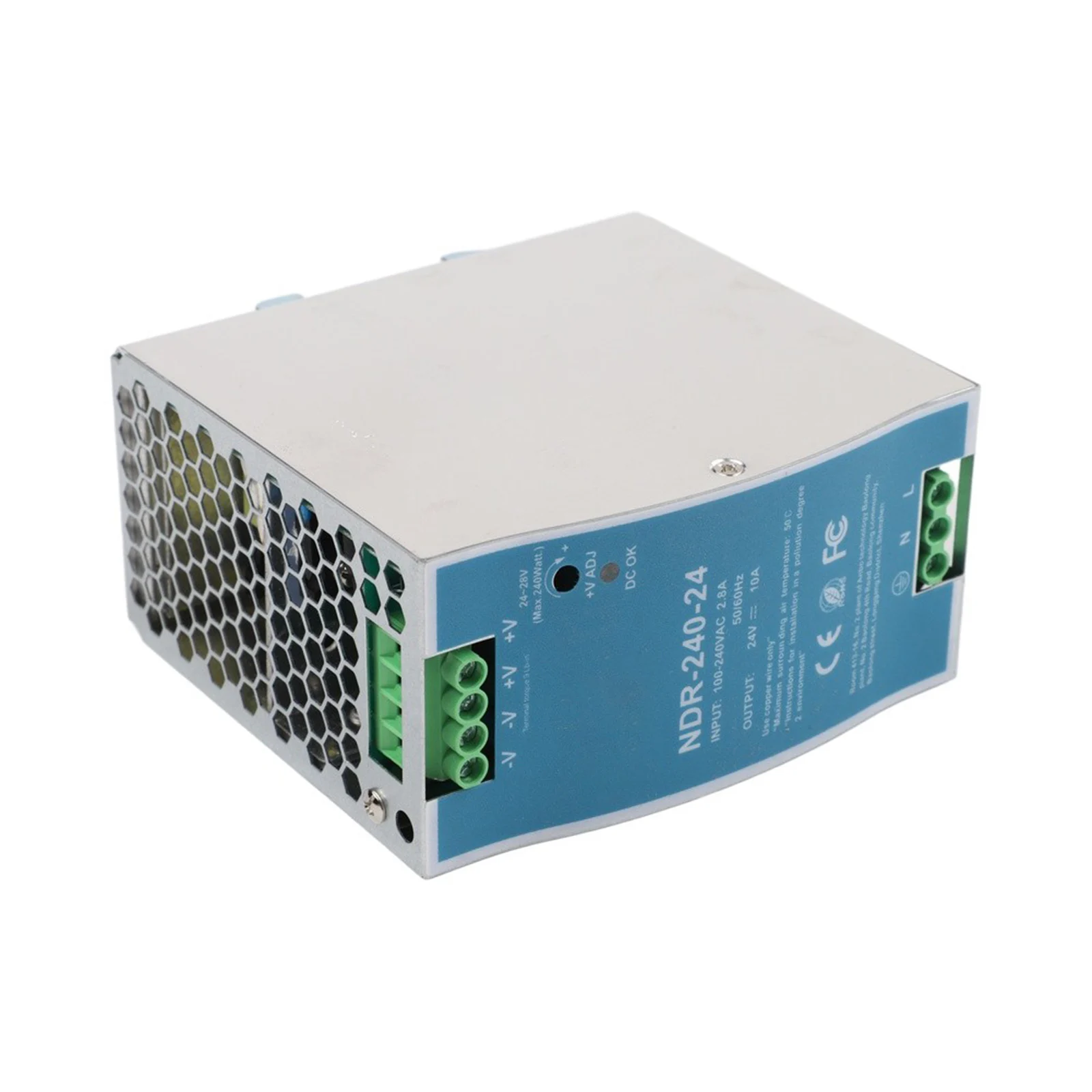 NDR-240-24 240W 24V 10A For DIN Rail Switching Power Supply For Industrial Automation Devices With Overload
