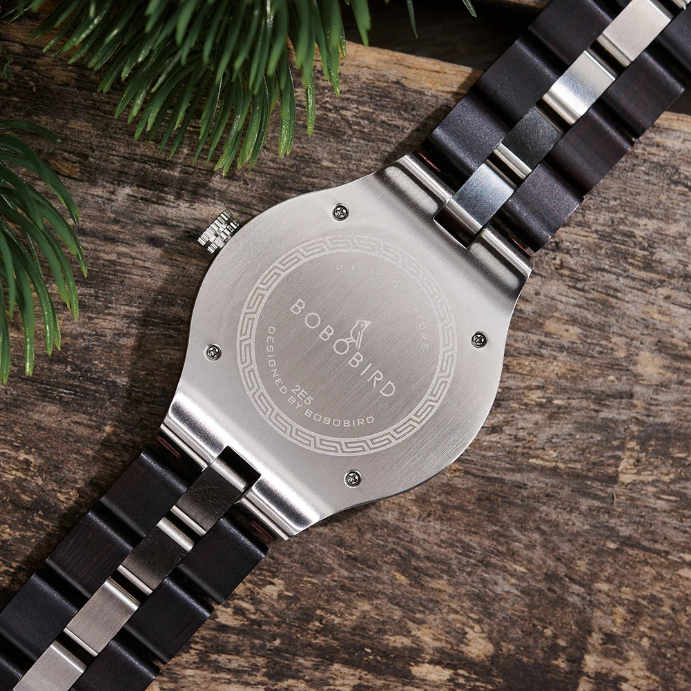 Custom Men's Name Natural Wooden Watch BOBOBIRD Handmade Quartz Wooden Wristwatch Gifts for Groomsma Engraved Brand Dropshipping