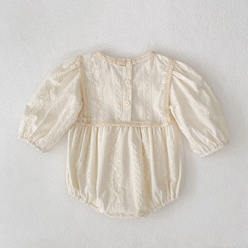 2025 New Autumn Newborn Romper 0-24M Long Sleeved Cotton Embroidery Baby Girls Korean Style Bodysuits Baby Girl Sweet Clothing