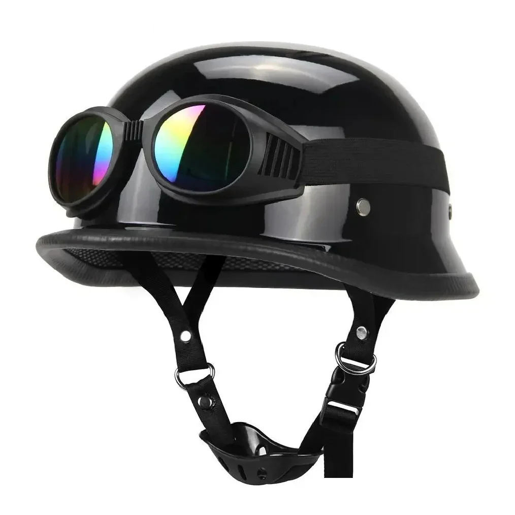 Casco De motocicleta moda Capacete De Moto Retro Casco Moto alemán Vintage Moto Casco certificación DOT medio Casco hombres mujeres