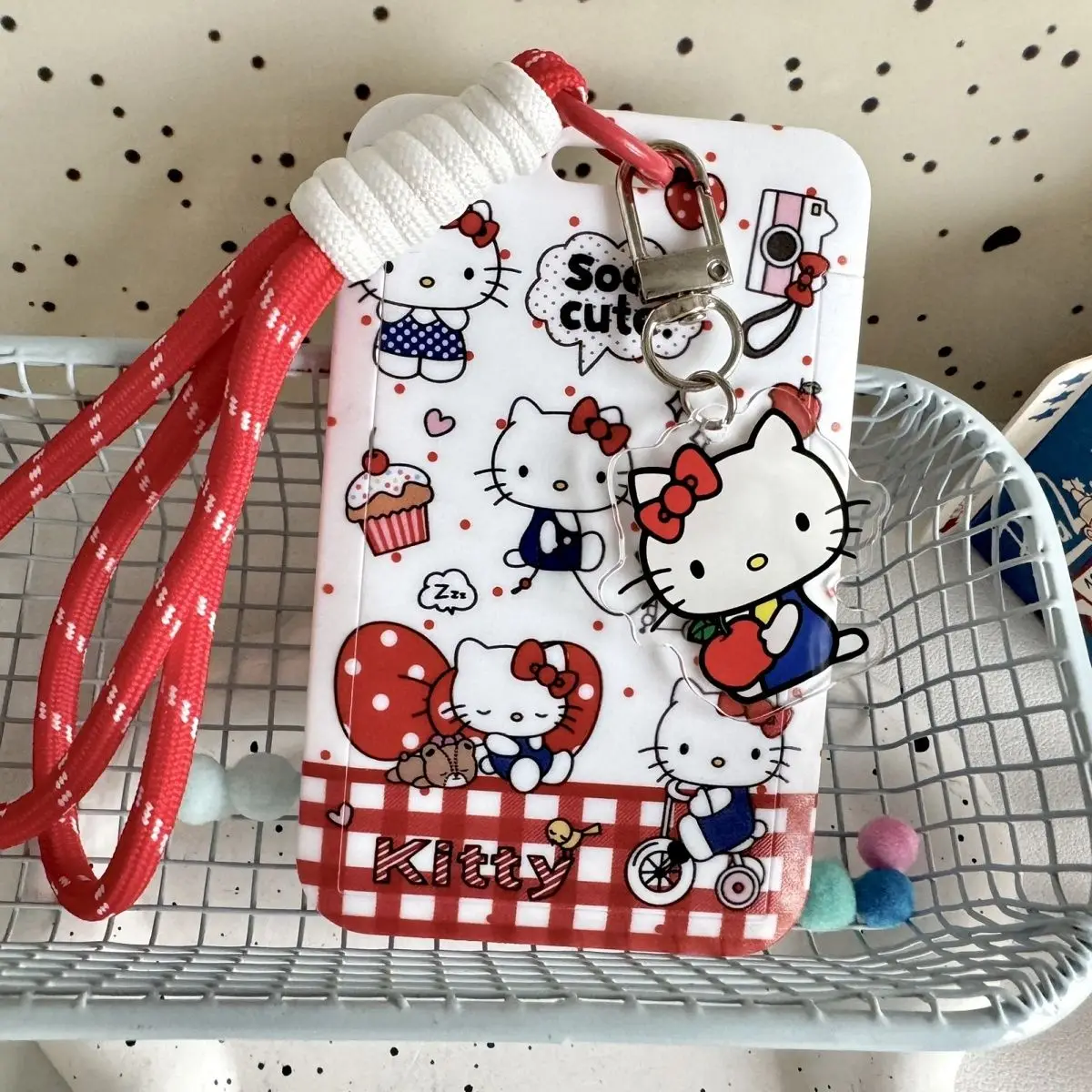 

Набор карт Hello Kitty Kt Cat: карты для питания, кампусные карты, милые карты с котятами для пикника, защитный чехол для студенческих и школьных карт, а также карт для проезда на автобусе