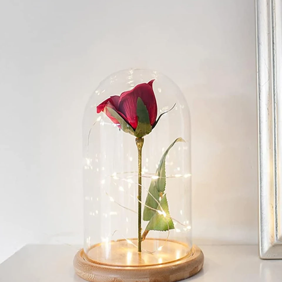 Elegant Glass Display Dome with Wooden Base