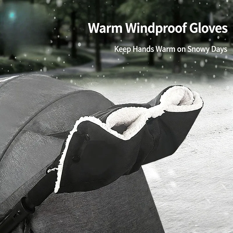 

Ветрозащитный теплый чехол для ручки коляски, универсальный аксессуар, защита от ветра и снега в стиле перчаток