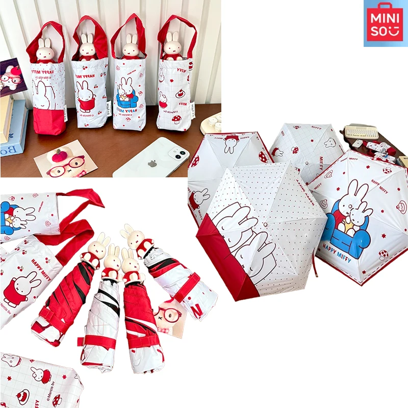 

Miniso Mifei Rabbit 50% fold umbrella lightweight little cute doll head sun rain dual-purpose folding sun protection umbrella