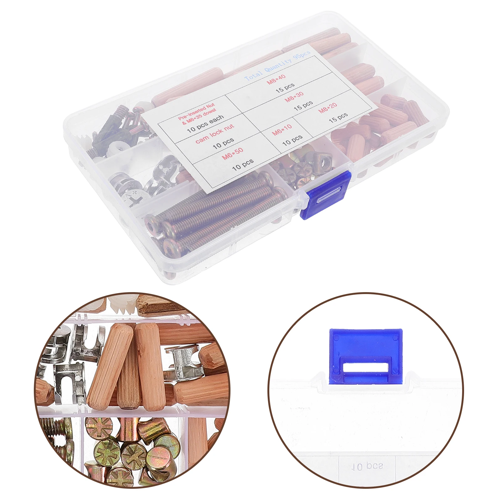 

95 pcs Set Bunk Bed Hardware Replacement Frame Bolts Nuts Crib Screws Baby Kit Connectors