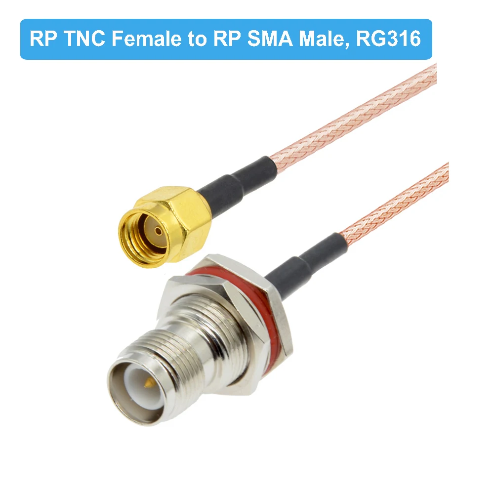 TNC Cable Waterproof RP-TNC Female to RP SMA Male Adapter RG316 Pigtail 50Ohm RF Coaxial Cable Assembly Extension Cord Jumper