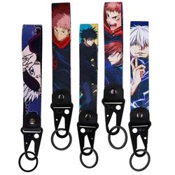 Japanese Anime Keychain For Car Motorcycle Satoru Gojo Short Lanyard Tags Cosplay Key Pendant Key Ring Accessories Gifts