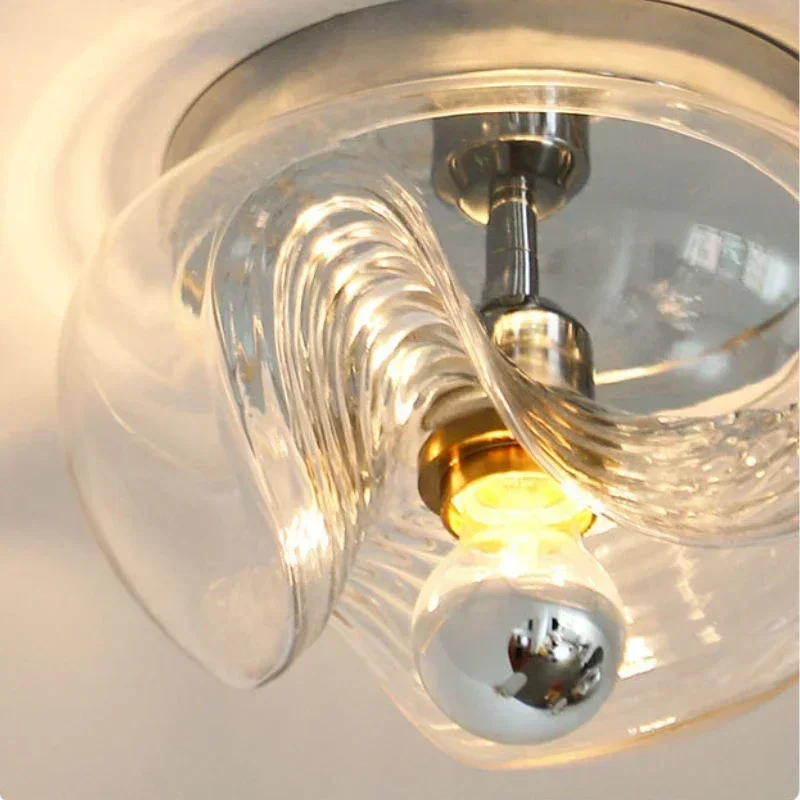 SANDYHA الحديثة الشمال الزجاج الشفاف قلادة ضوء الثريا الأنيقة لغرفة الطعام غرفة المعيشة غرفة نوم الممر LED الصغيرة