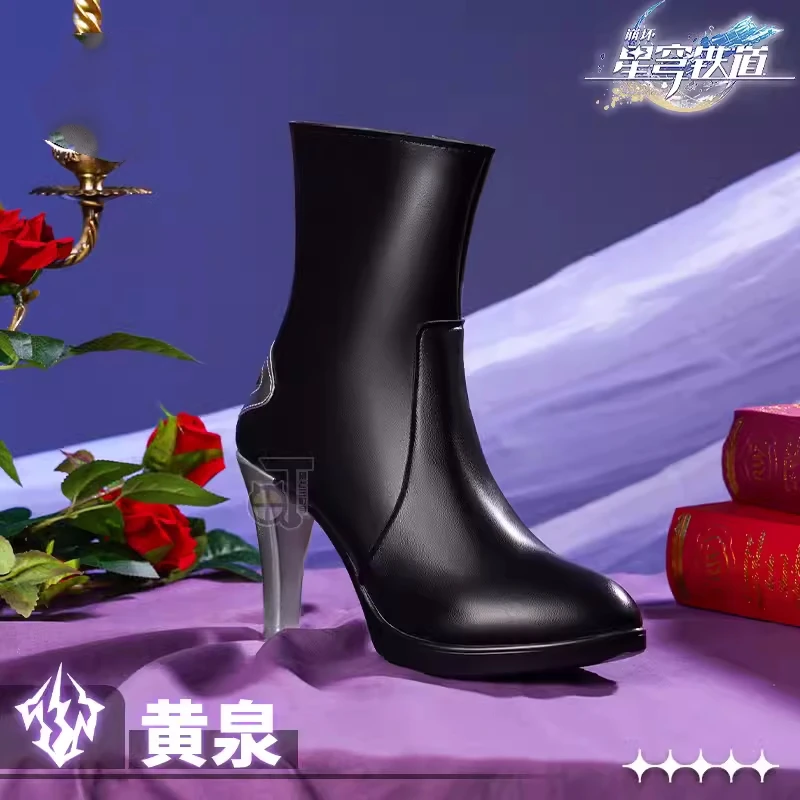 

Game Honkai: Star Rail Acheron Cosplay Shoes Anime Role Play Carnival Comic-con Party Cos Accessories High Heel Shoes Stock