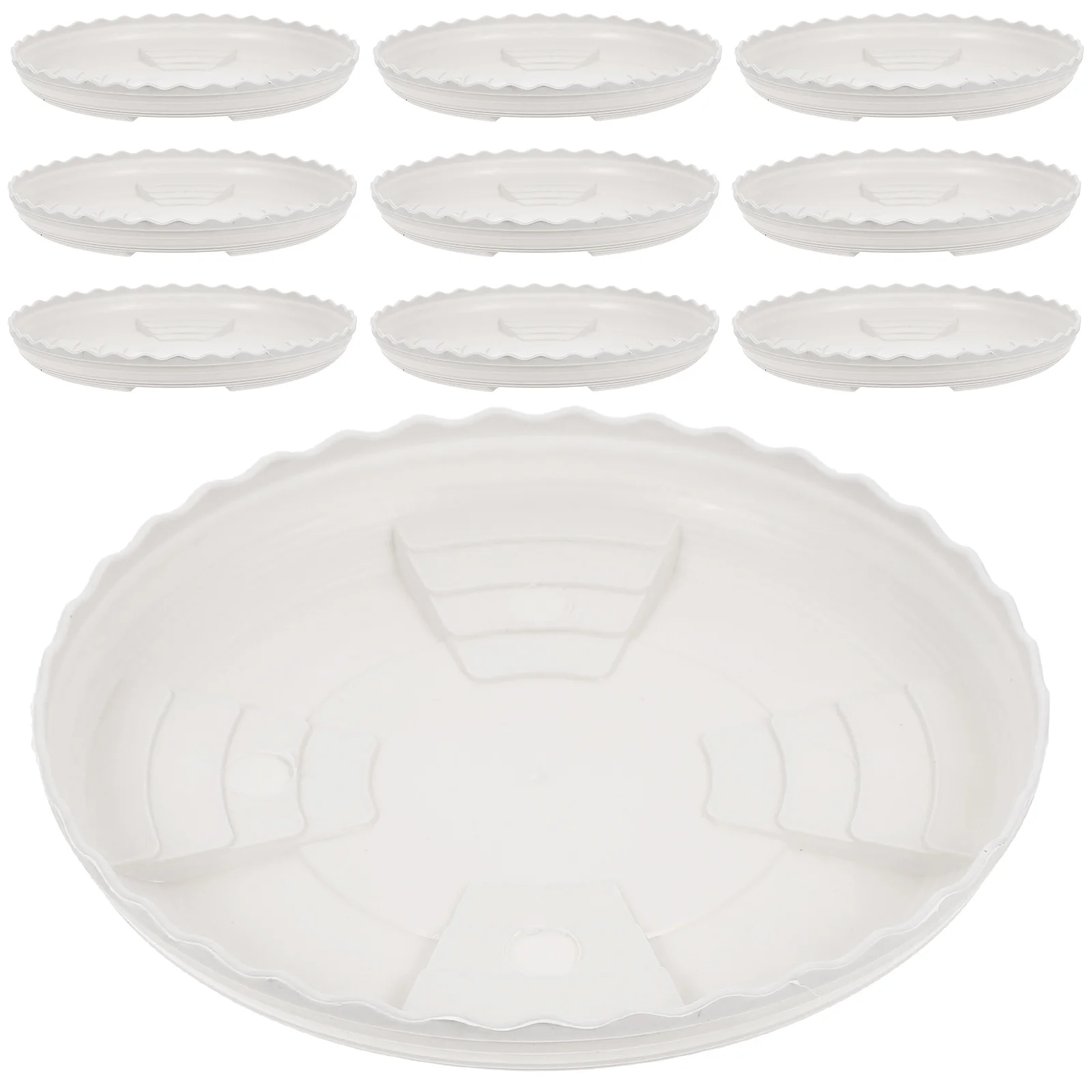 

20pcs White Round Plant Pot Saucers Durable Plastic Planter Trays for Flowerpot Bottom Pads Water Catch Plates