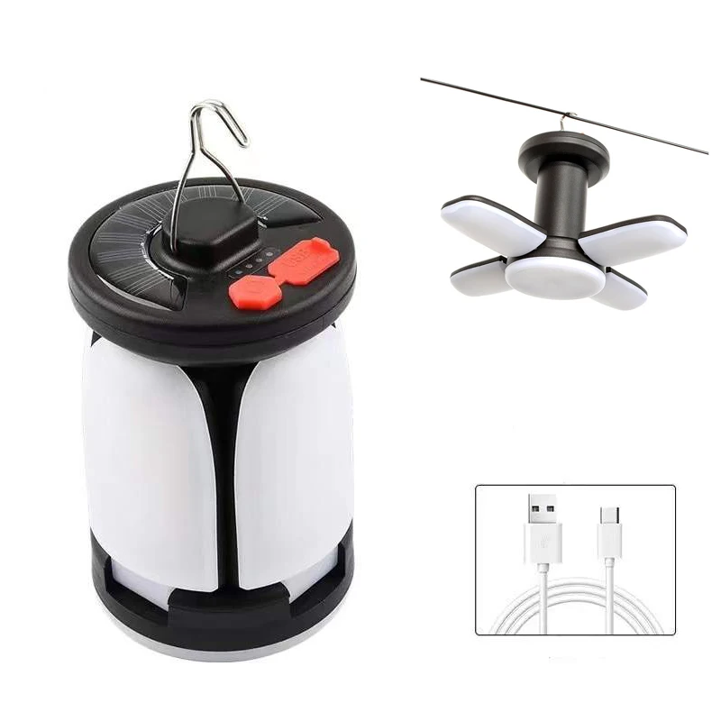 

Outdoor Lighting LED Leaf Camping Lamp Hung Emergency Solar USB Rechargeable Tent Camping Lights Fishing Travel Lanterns