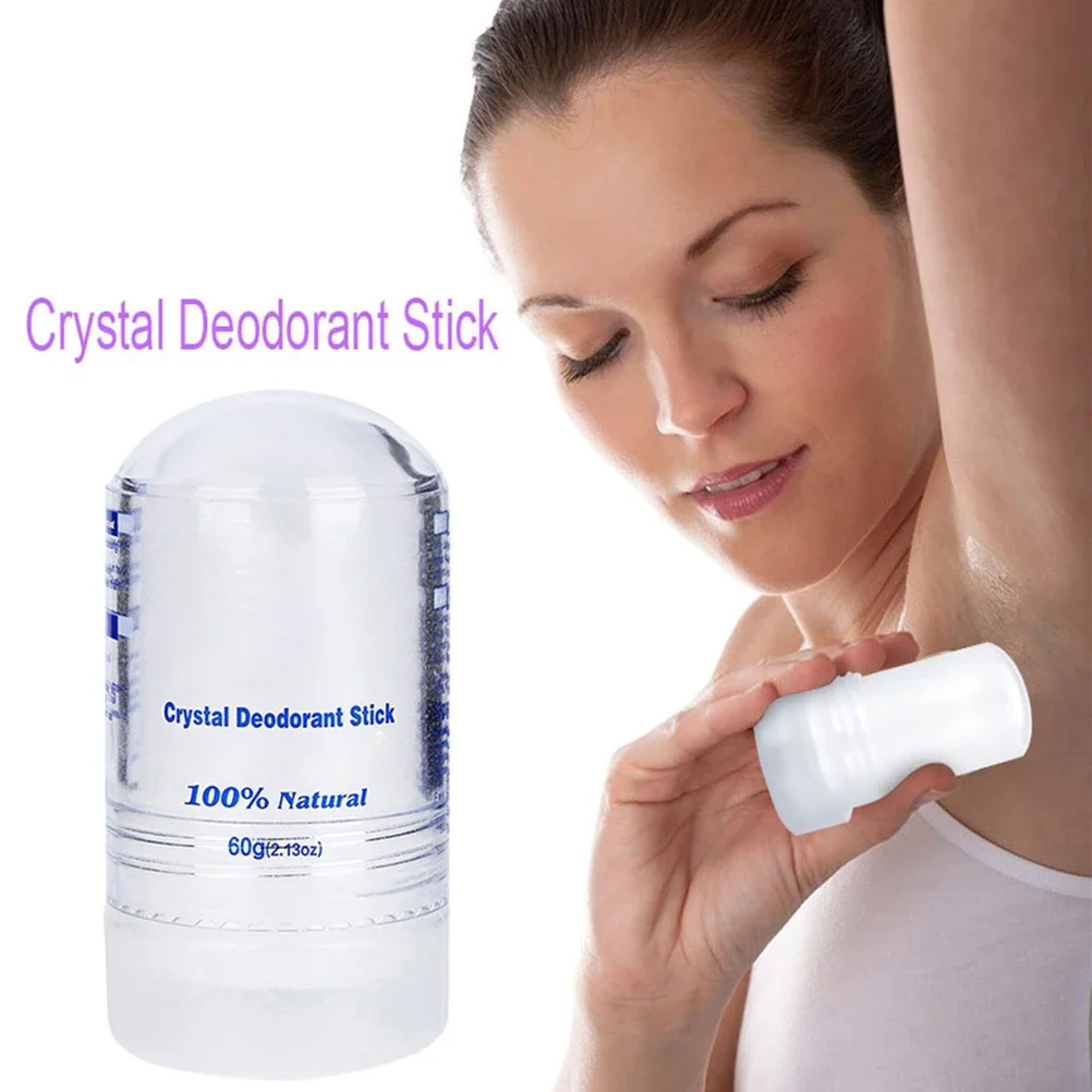 Vara Desodorante Cristal para Homens e Mulheres, Removedor de Odor das axilas do corpo, Bastão antitranspirante, Desodorantes Naturais, 60g