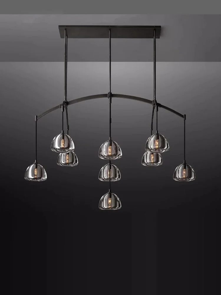 

Black Brass Retro American Series K9 Crystal Copper LED Chandelier Lighting Lustre Suspension Luminaire Lampen For Dinning Room
