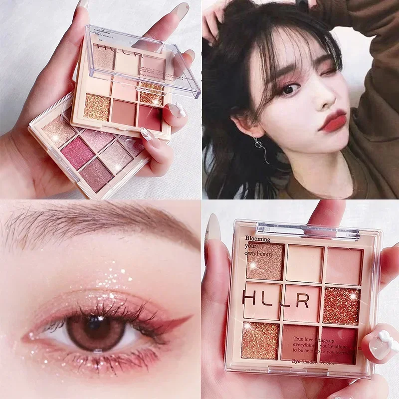 9 Colors Eye Shadow Pallete Earth Color Pearlescent Non-staining Easy To Color Eyeshadow Palette Eyes Cosmetics Nude Eyeshadow