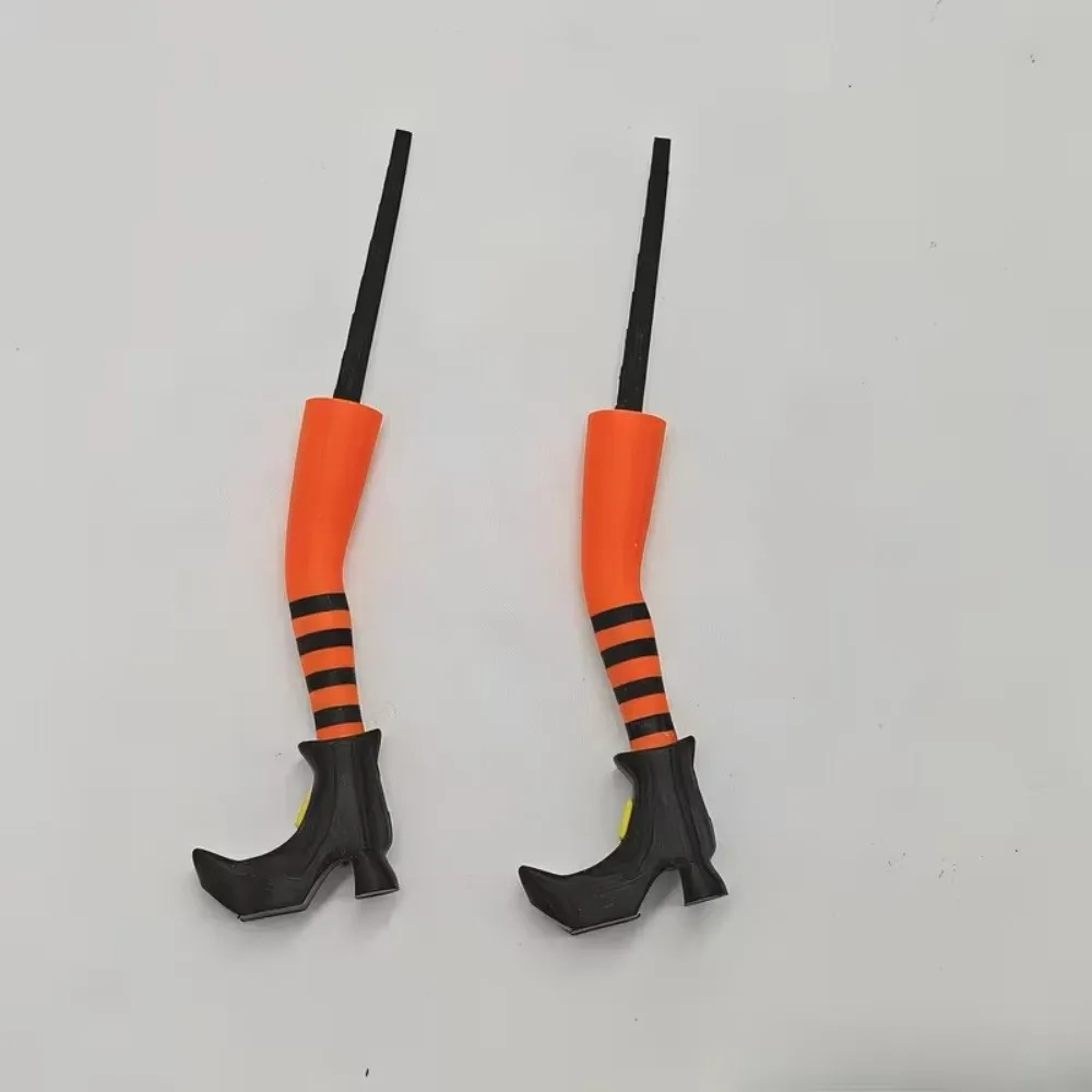 3D Printed Witch Boot Garden Decor Stake Lightweight Durable Plastic Halloween Flower Pot Ornament Striped Design Outdoor Use